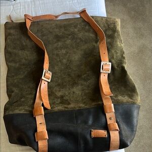 Joji and co oversized sack/backpack (suede and leather)